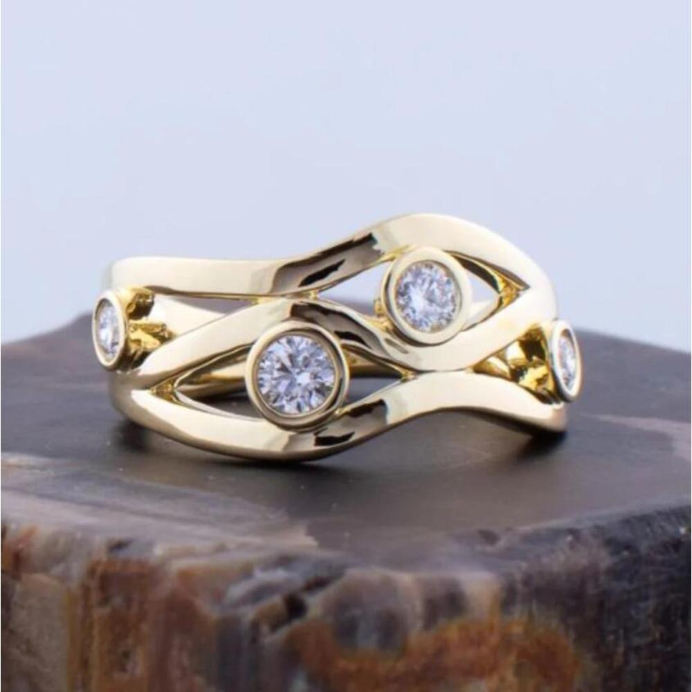 

Винтажные кольца Новинки Женское кольцо Женские свадебные украшения Аксессуары Подарки для девушки No. 10 золотой