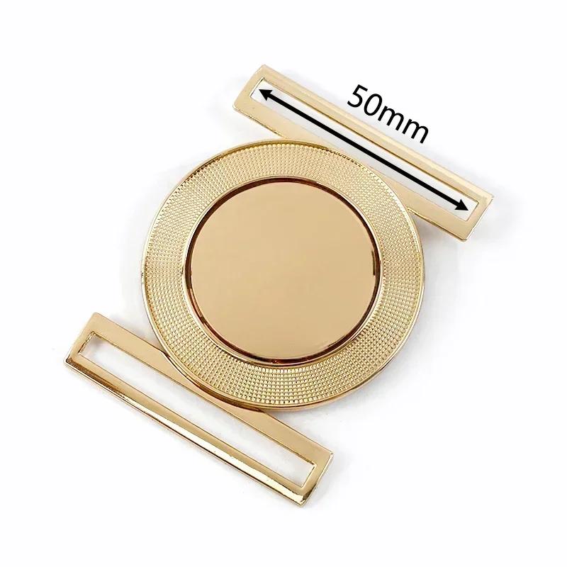 Meetee 1/2/4/5Pcs 30-60mm Metal Waist Belt Buckle Ribbon Band Adjust Clasp Coat Down Jacket Belts Decor Hook Buckles Accessories