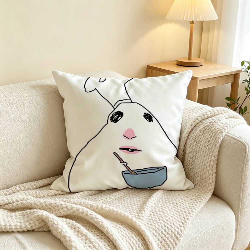 Creative Funny Hamster Meme Pillow Case Square Double-Sided Sofa Cushion Cover Bedroom Bedside Pillow