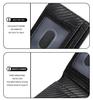 Men's Carbon Fiber Genuine Leather AirTag Wallet with RFID Protection