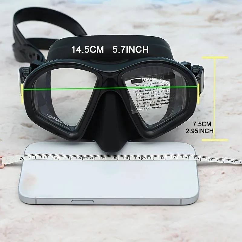 Freediving Mask Two-window Tempered Glass Diving Mask With Camera Mount- Waterproof, Anti-fog