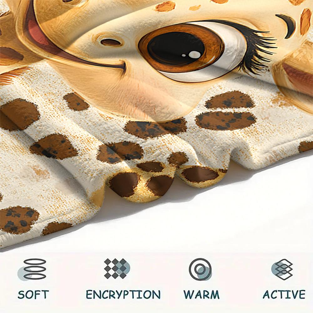 Giraffe Print Flannel Blanket, High quality Comfortable for All Seasons, Home Decor, Warmth and Comfort, Perfect for Christmas Gifts