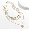 Accessories Retro Ethnic Style Clavicle Necklace Women, Simple Metal Sequin Necklace