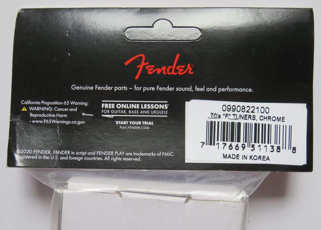 Fender USA Genuine Parts 70s F Tuners Chrome Tuners 990822100 [Used]