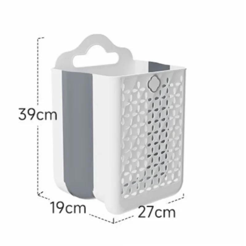 Foldable Laundry Basket Large Capacity Hollow Out Clothing Storage Baskets Portable Plastics Storage Basket Bathroom Organizer