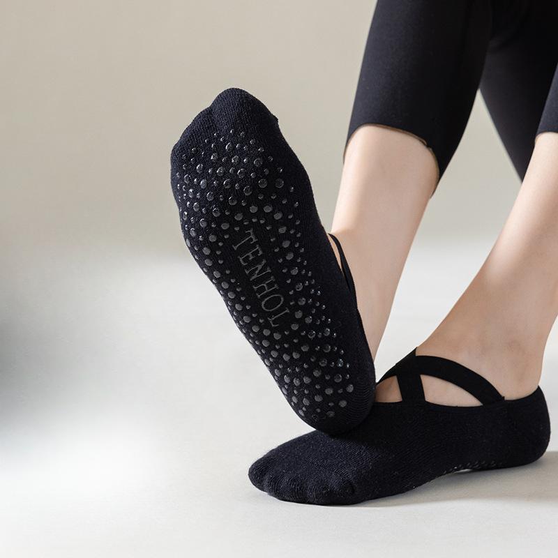 Damen Frühling und Sommer Professionelle Sport-Riemen Yoga Pilates Boden Rutschfeste Baumwollsocken