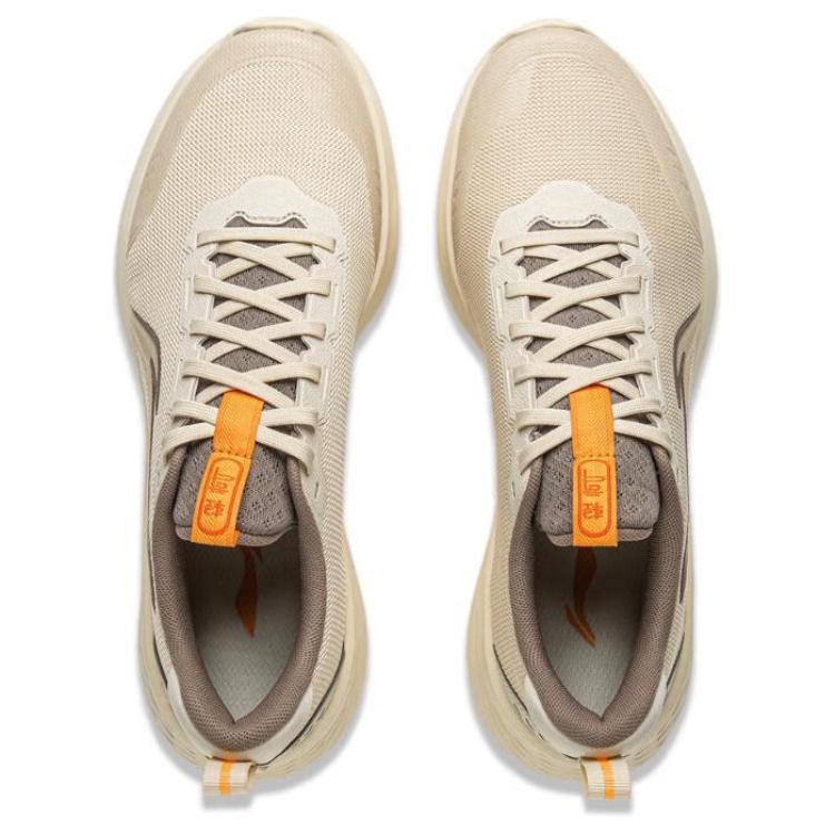 Li-Ning Lightweight Cloud Soft Rebound Casual Running Shoes Men Sneakers Beige ARSV037-10