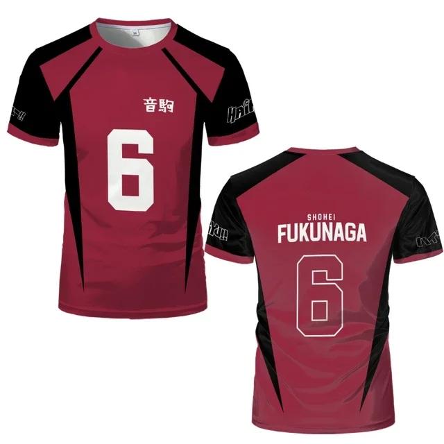 Anime Jersey Uniform T-shirt Role-playing Costume High School Volleyball Club Men's Sportswear T-shirt