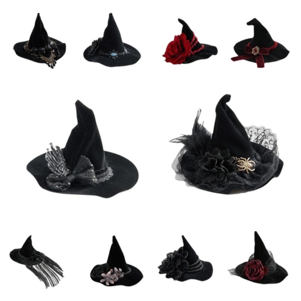Skull Spider Witch Hat Hair Clip Gothic Style Witch Hairpins Halloween Hair Clip Costume Party