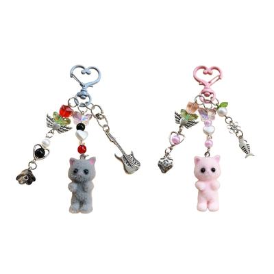Cute Cat Keychain Charm For Handbags Casual Cat Themed Keychain Bag Hangings for Versatile Styling On Various Bags