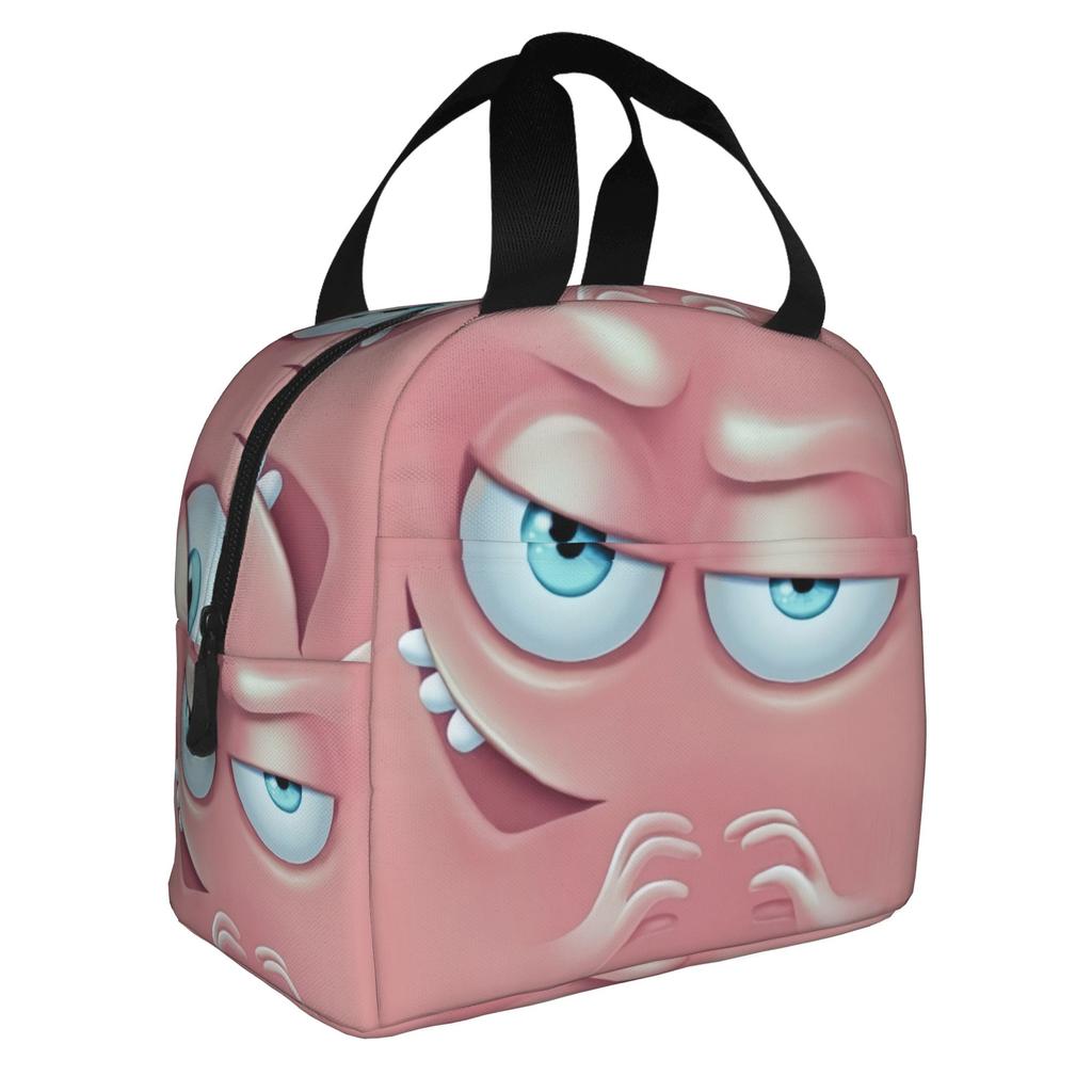 Funny Expression  Portable Lunch Box for Women Waterproof  Thermal Cooler Food Insulated Lunch Bag School
