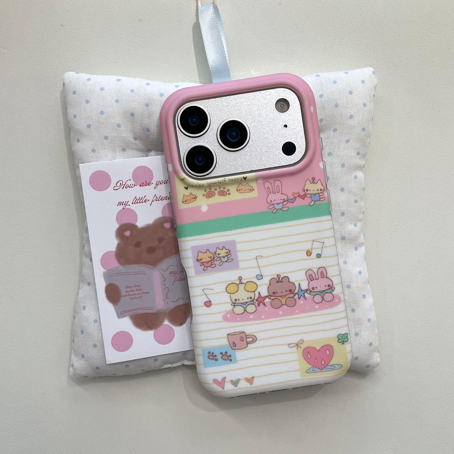 

Patchwork Stripe Animal Heart iPhone Case for iPhone 17/16 Pro Max/15 iPhone 16 Pro
