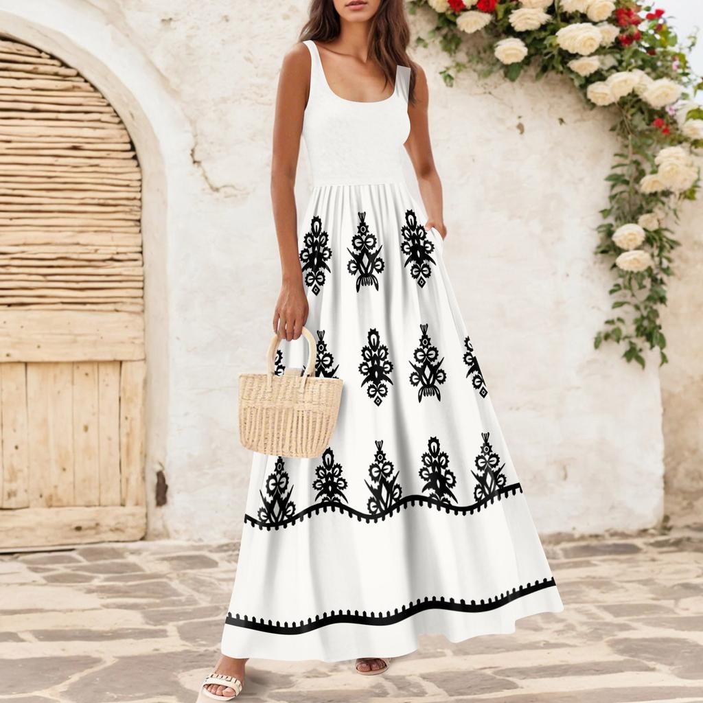 Women's Flowing Dresses Women's Summer Dresses Casual  Long Dresses Cute Floral Long Dresses