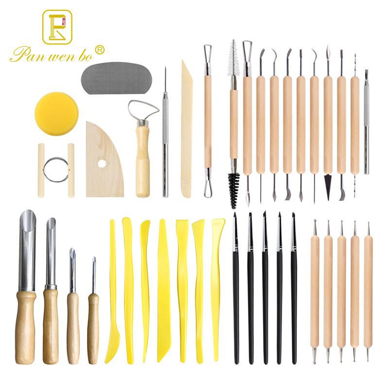 61-Piece Polymer Clay & Pottery Tool Set for DIY Carving and Embossing