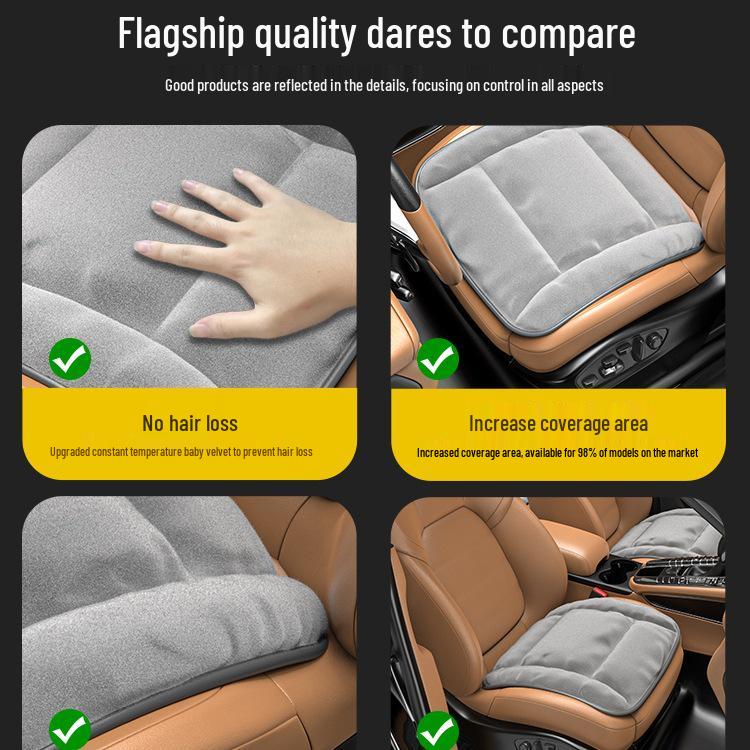 Winter Plush Car Seat Cushion Set: Thickened Warm Three-Piece Short Plush for Rear Row