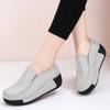 Fashion Spring and Summer Women Shoes Slip on Genuine Leather Sneaker Fashion Thick-soled Rocking Shoes Platform Wedge Loafers for Women