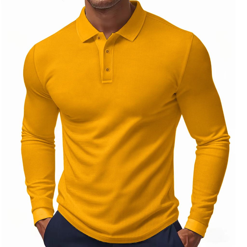 Spring Autumn Lightweight Breathable Men's Polo Shirts Casual Long Sleeve Quick Dry Comfortable Fit Polos