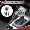 7cm Skull Automatic and Manual Shift Knob with 3 Adapter Resin Silver Tone 1 Set