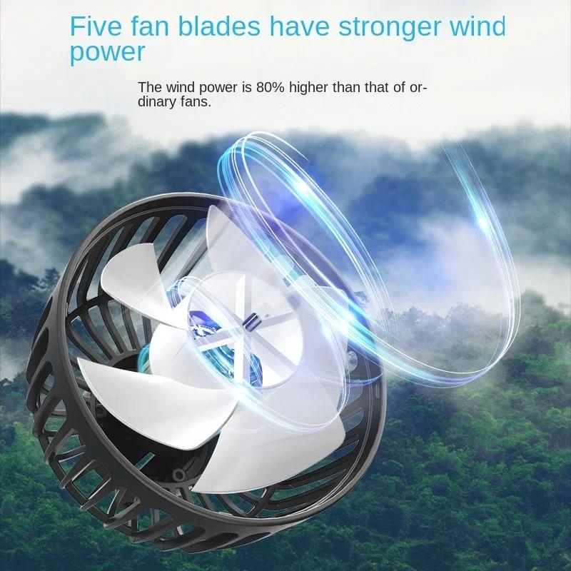 Car Seat Back Cooling Fan USB Charge Dual Head Fan 360 Degree Rotation Portable Cooler 3-Speed Super Wind Car Accessories