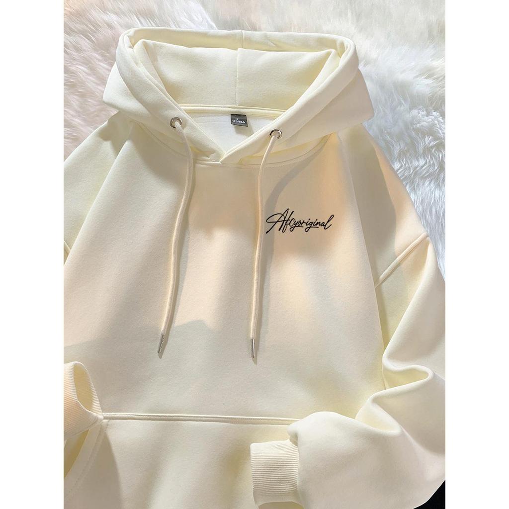 Men's Heavyweight American Trend Letter Hoodie - New Autumn/Winter Velvet-Thickened Student Outerwear