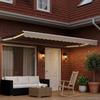 Electric Retractable Awning Beige and White 4 x 3 m