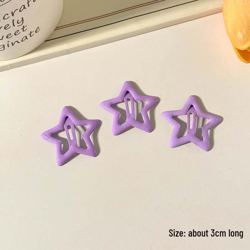 Klips do włosów w kształcie pięcioramiennej gwiazdy dla kobiet i dzieci – Uroczy dodatek do grzywki na bok i wsuwka do włosów