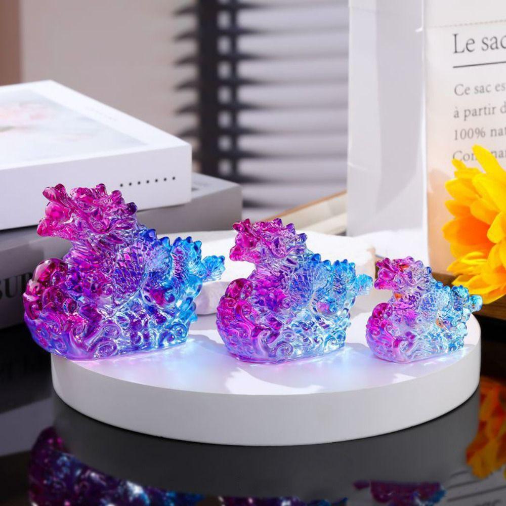 

Glass Chinese Zodiac Dragon Figurines Chinese Style Dragon Statue Figurine Craft Office