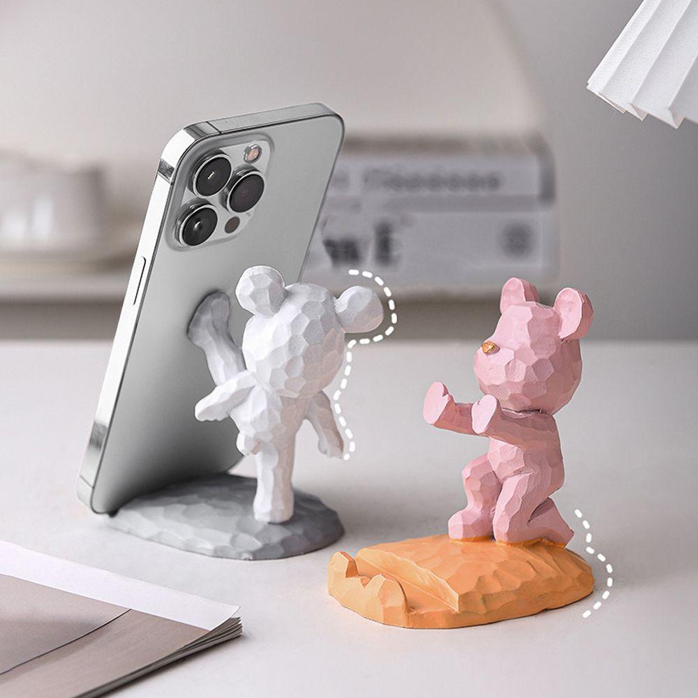 Home Decoration Desk Ornaments Mobile Phone Stand Phone Holder Storage Holders Bear Sculpture