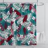 Bohemian Shower Curtain Tropical Jungle Wildlife Bathroom Set Modern Pink Aesthetic Parrot Floral Bathroom Curtain With Hooks
