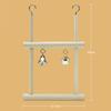 Pet Bird Parrot Wood Bell Stand Holder Hanging Swing Cage Molar Play Chew Toy