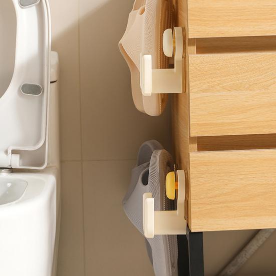 Yousheng Suction Cup Slipper Hook, No Drill Wall Mount Vertical Storage, Moisture Proof Corrosion Resistant Organizer, for Bathroom
