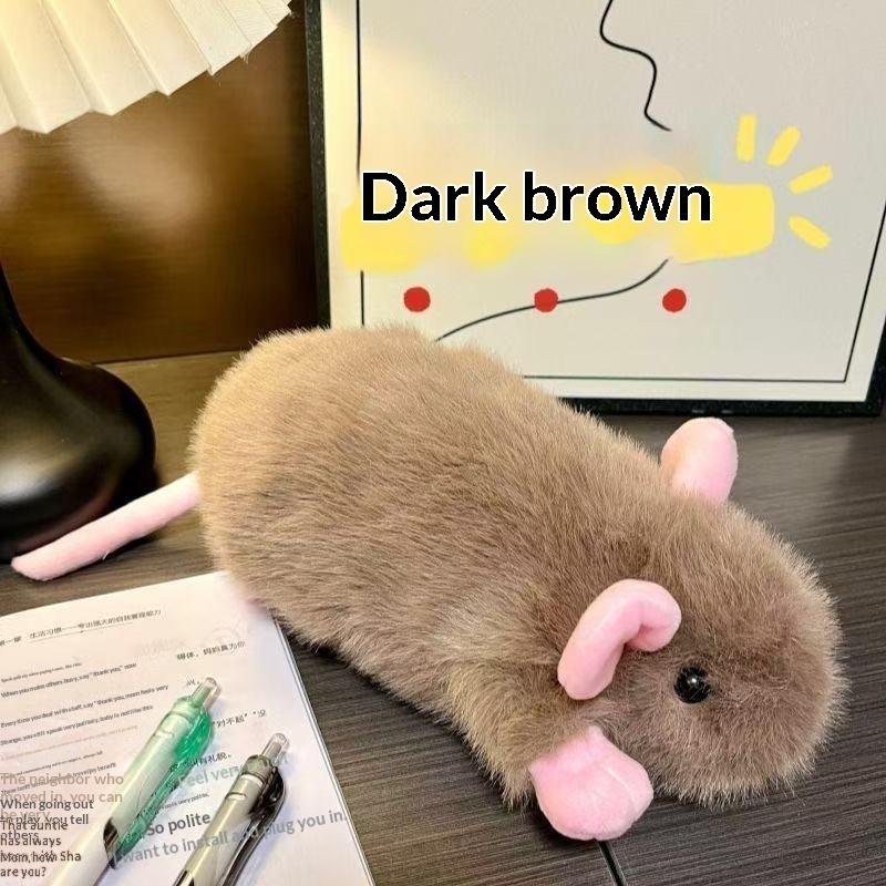 1Pc Cute Octopus Mouse Pencil Case Mouse-Shaped Pencil Case Plush Toy Student Stationery Organizer For Girls