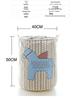 Nordic Cartoon Horse Cotton Linen Laundry Basket - Large Folding, Waterproof Storage for Clothes and Toys