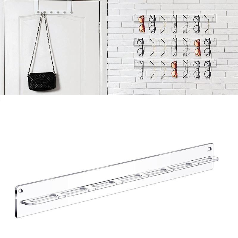 Acrylic Eyeglasses Holder Wall Mounted Sunglasses Organizer Storage Eyewear Display Hanger Rack Jewelry Shelf