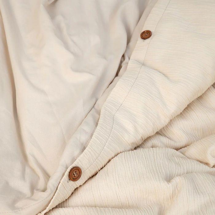 Parure de lit en gaze de microfibre 220 x 240 cm Uni ecru