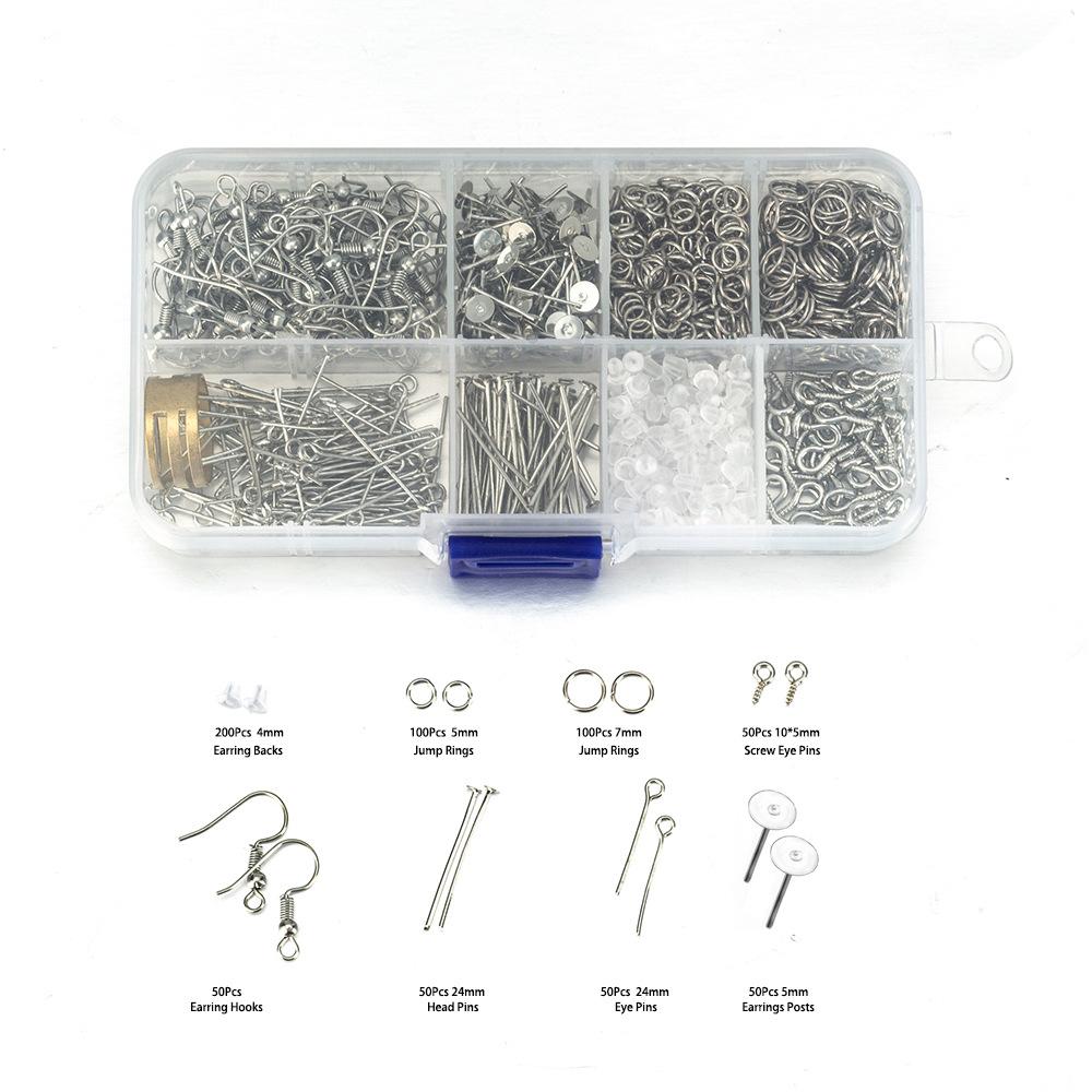 Verpackte Ohrringe Zubehör DIY Handgemachte Ohrringe Flacher Boden Nadel Ohrhaken 9-Zeichen-Nadel
