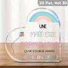 Heart Acrylic Sign - "Une Maitresse Formidable" In French, Rainbow & Kite Design, Perfect Thanksgiving Gift for Teachers, Moms, Aunts, and More