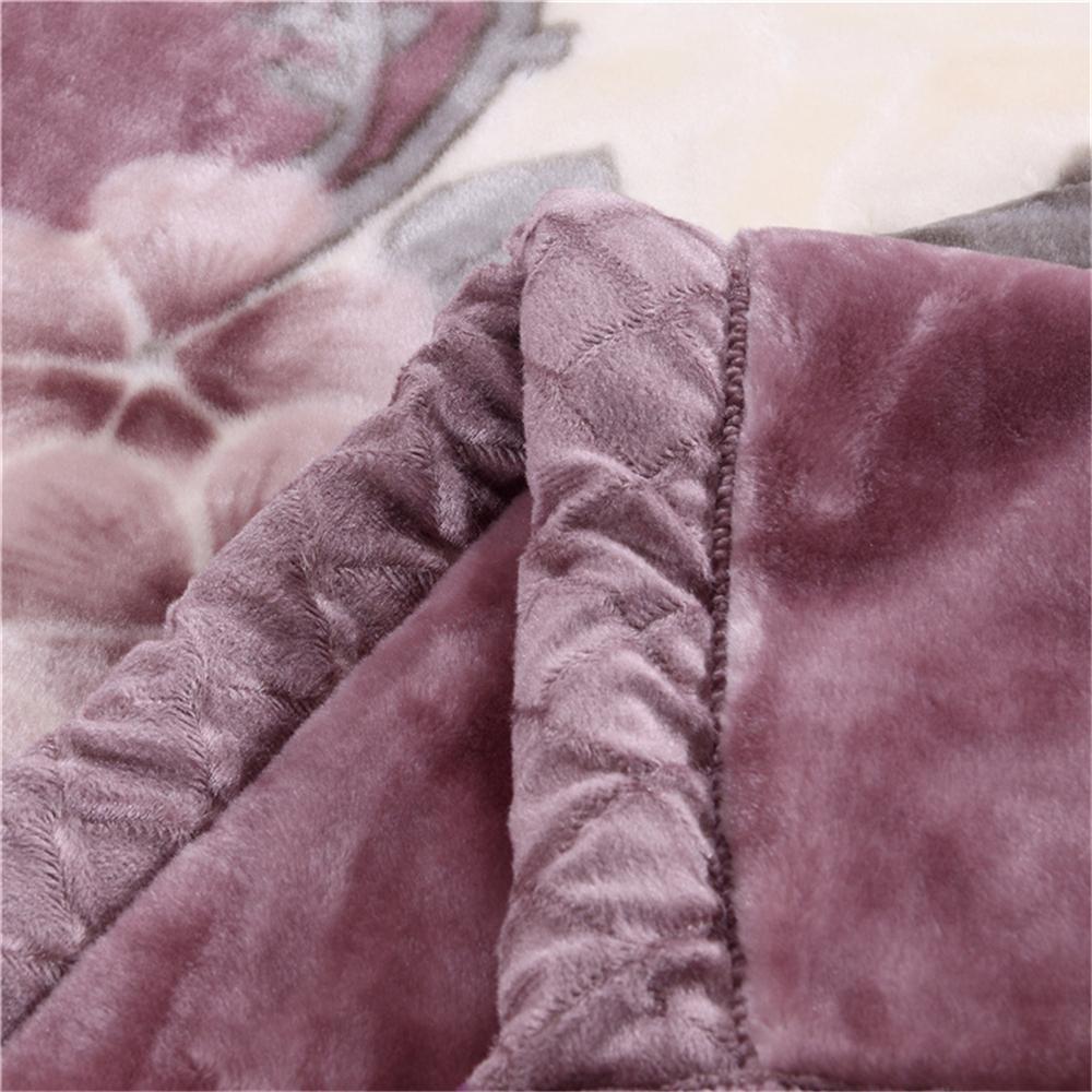 Fleece Blanket Plush Blanket King Size Heavy Mink Blanket Silky Soft and Warm 2 Ply AB Printed Raschel Bed Blanket Rose/Peony