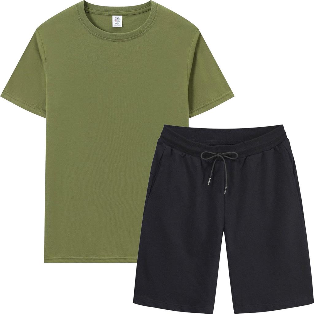 Men's Summer Sports Casual T-Shirt & Shorts Set - Breathable, Loose Fit, Short-Sleeved, Round Neck
