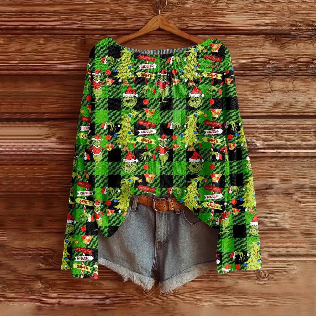 Women's Fashion Long Sleeve Christmas Snowman Snowflake Print Jacket Cardigan