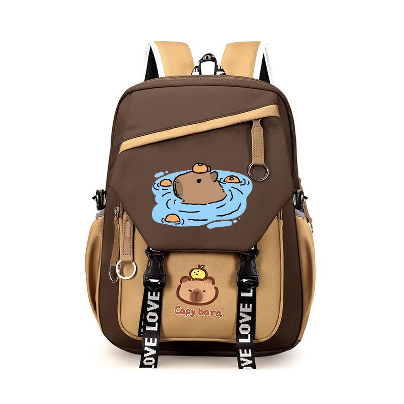 Capybara School Backpack Children School Bags Set Casual 3pcs Daypack Teens Girls Shoulder Bag Book Bag Schoolbag Kids Backpack
