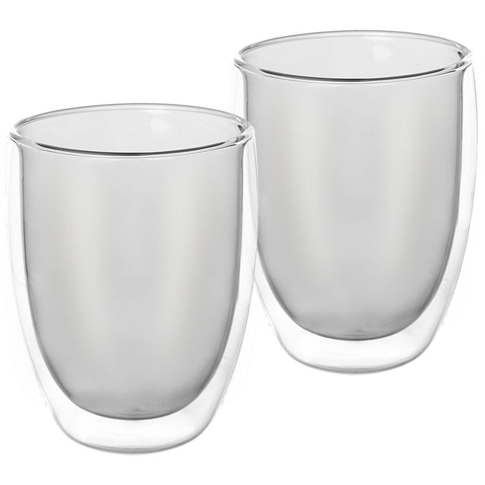 2x Szklanka Termiczna Podwójna Ścianka Do Kawy Herbaty Latte Napojów 370 Ml