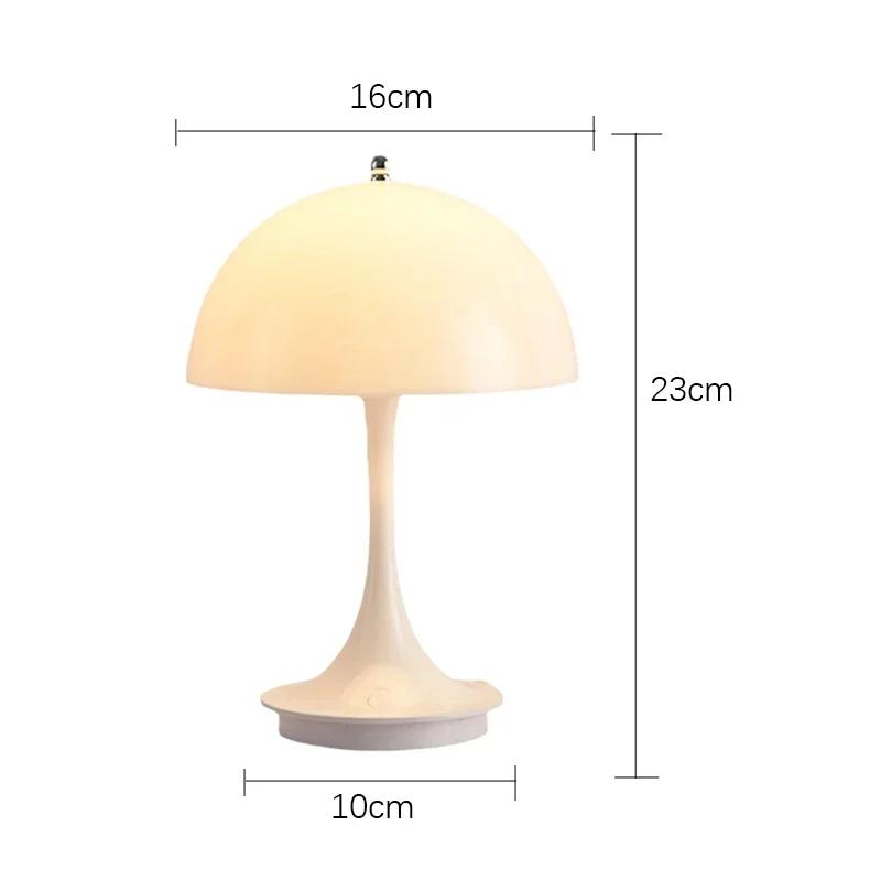 Modern Bedside Mushroom Table Lamp Bedroom USB Rechargeable LED Night Light Room Dining Table Decorative Table Lamp Lighting