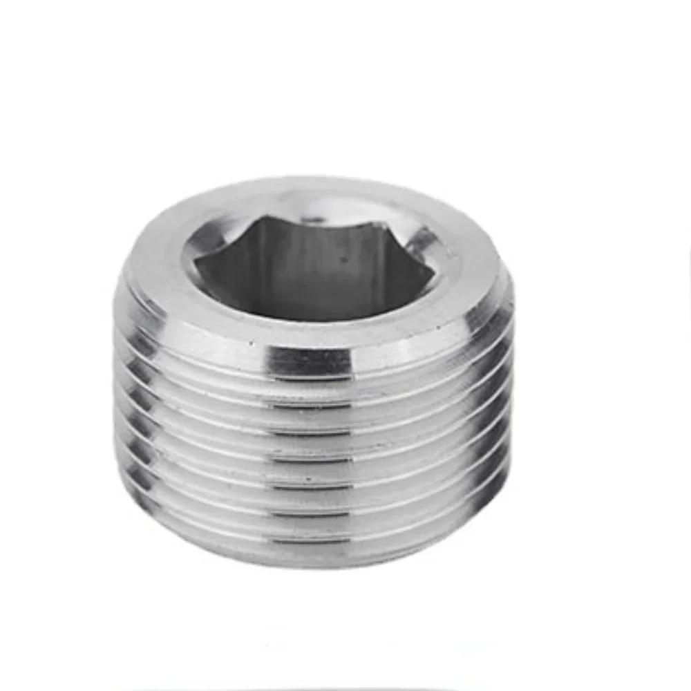 High Pressure 1/8" - 1.5" BSP NPT Male Countersunk Flange Hex Square End Plug Cap 304 Stainless Steel Pipe Fitting