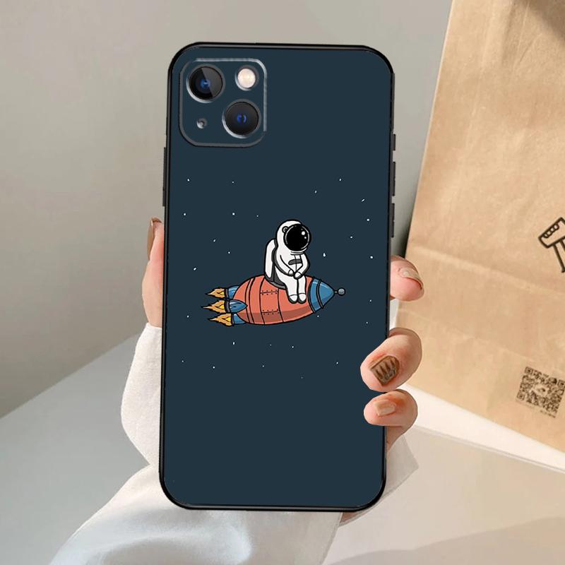 Star Astronaut Cute Phone Case For iPhone 17 Air 16 14 13 12 11 15 Pro Max 13 12 Mini 15 16 Plus 16e Cover Coque