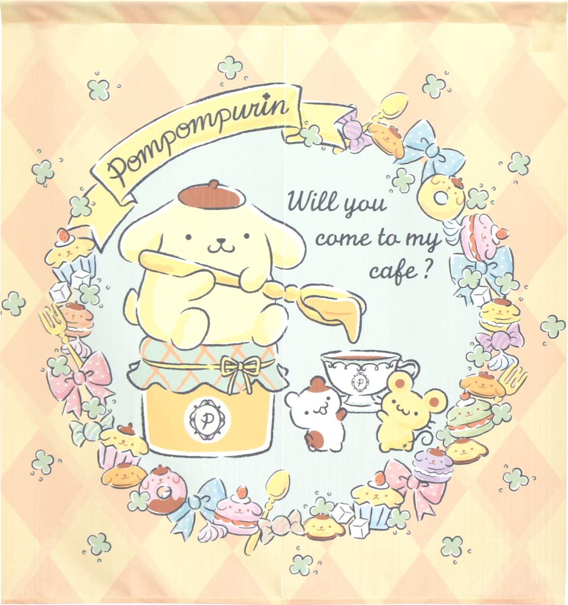 

Noren Kobo Pompompurin Ширина 85см х Длина Персонажи Sanrio Чай 11885 Товары, Занавеска, Гобелен, Постер, 90см, Вечеринка, бежевый