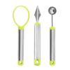 Stainless Steel Fruit Carving Tool Set: Watermelon & Cantaloupe Pitter, Corer, Ball Scooper
