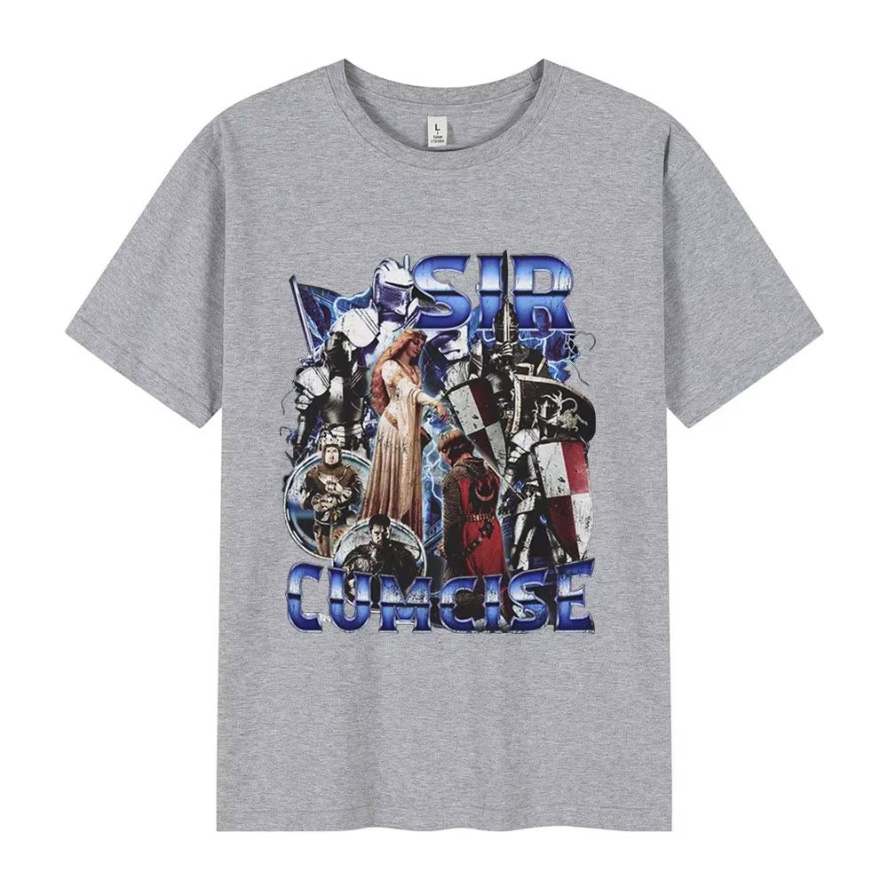 Sir Cumcise Funny Meme Graphic T Shirts Men Women Fashion Vintage Tshirt Cotton Casual Oversized Short Sleeve Tshirt Streetwear