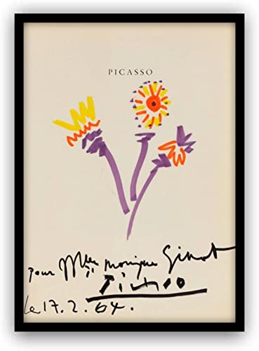 Picasso  Three Flowers  Framed Poster by aoipro (Black Frame)