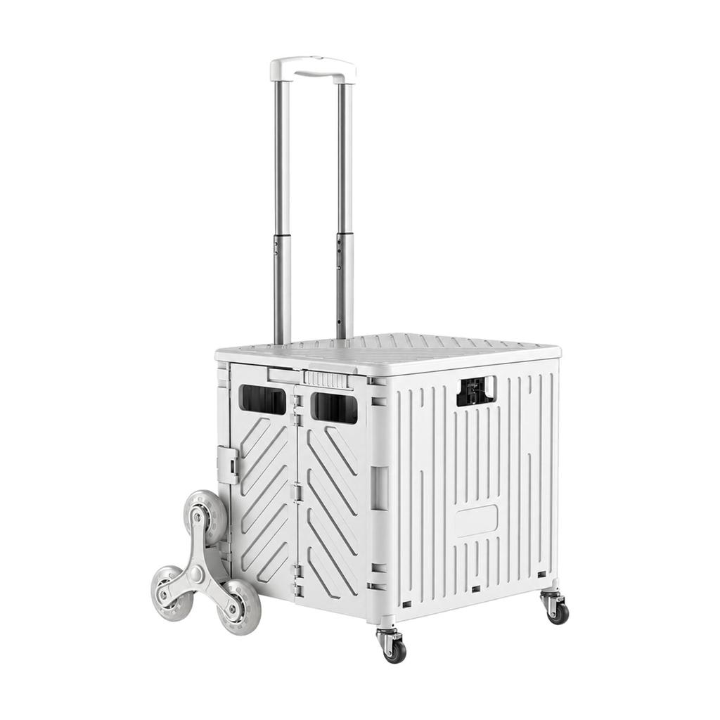 8Wheel Folding Transport Cart 45 L Capacity Shopping with Stair StairNavigating Wheels Portable